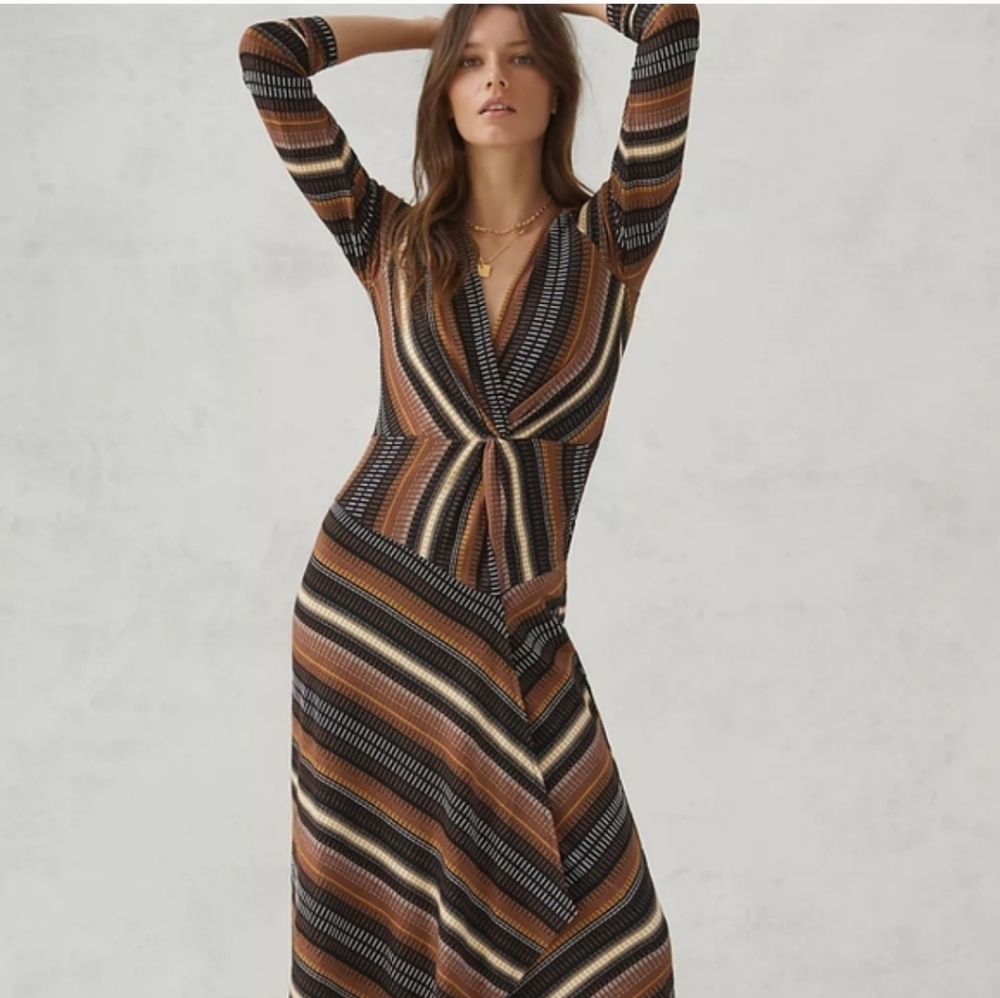 Maeve | Anthropologie Brown Dress